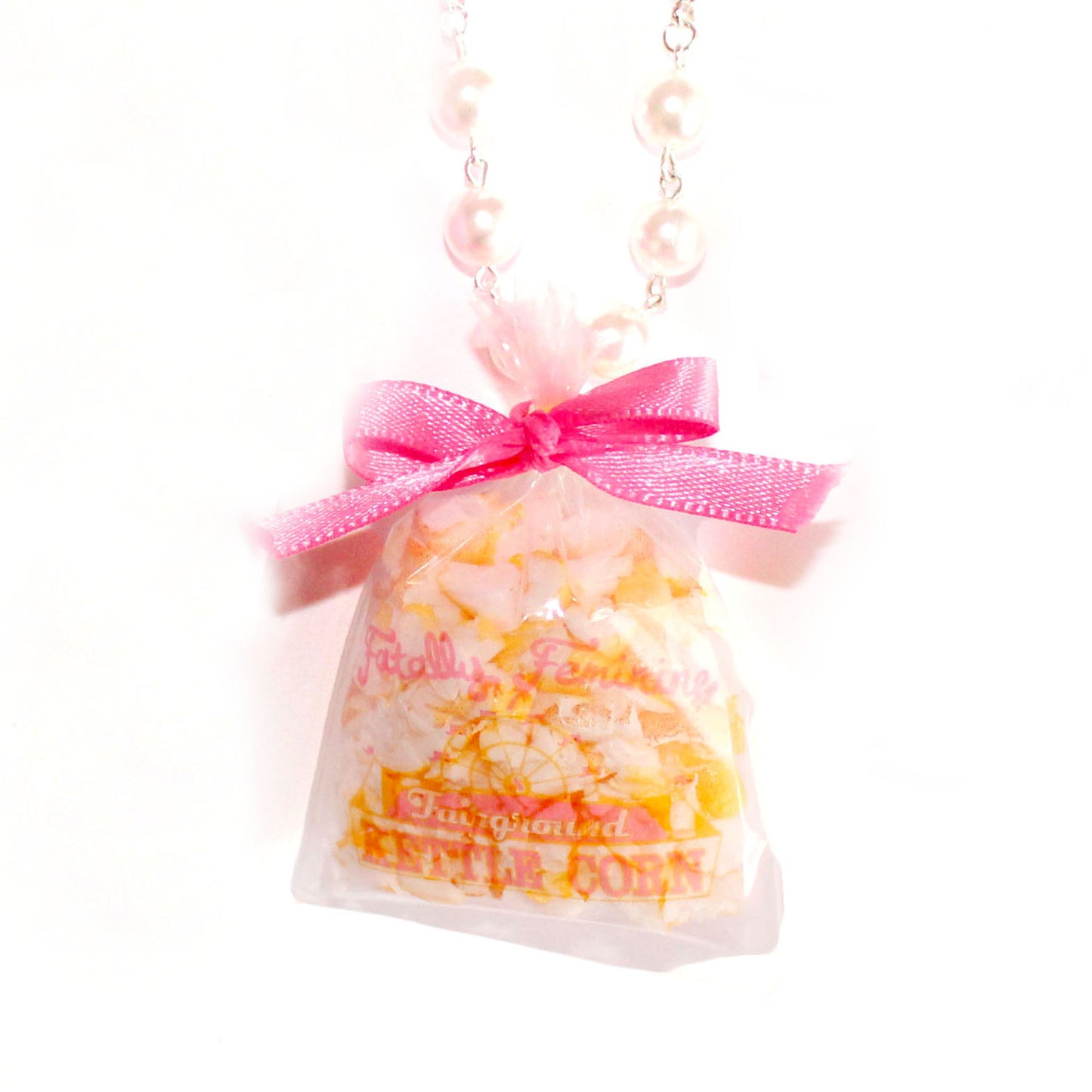 Popcorn Kettle Corn Bag Necklace - Gold or Silver - Fatally Feminine Designs
