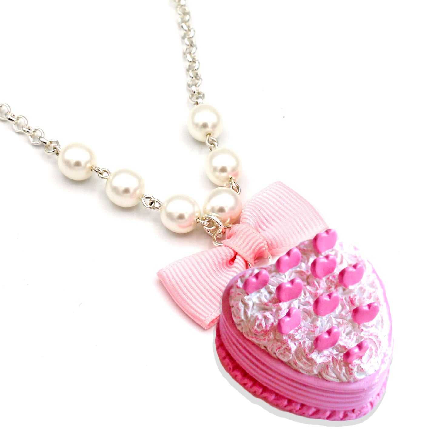 Pink Heart Cake Necklace