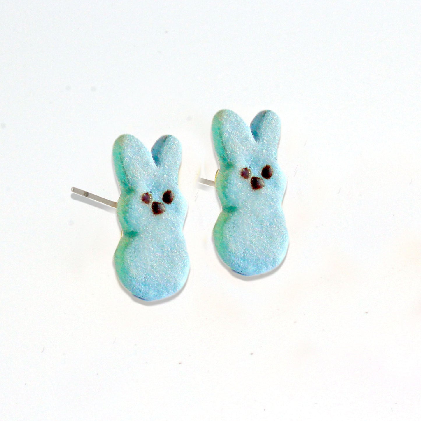 Marshmallow Bunny Stud Earrings - Hypoallergenic Steel - Fatally Feminine Designs