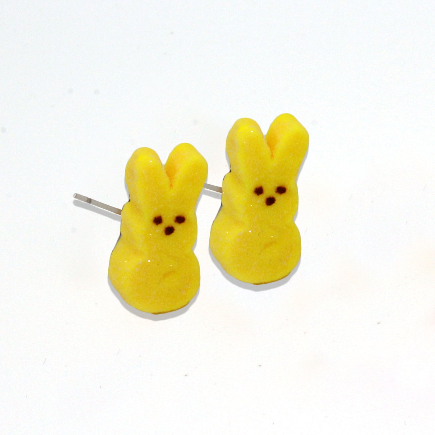 Marshmallow Bunny Stud Earrings - Hypoallergenic Steel - Fatally Feminine Designs