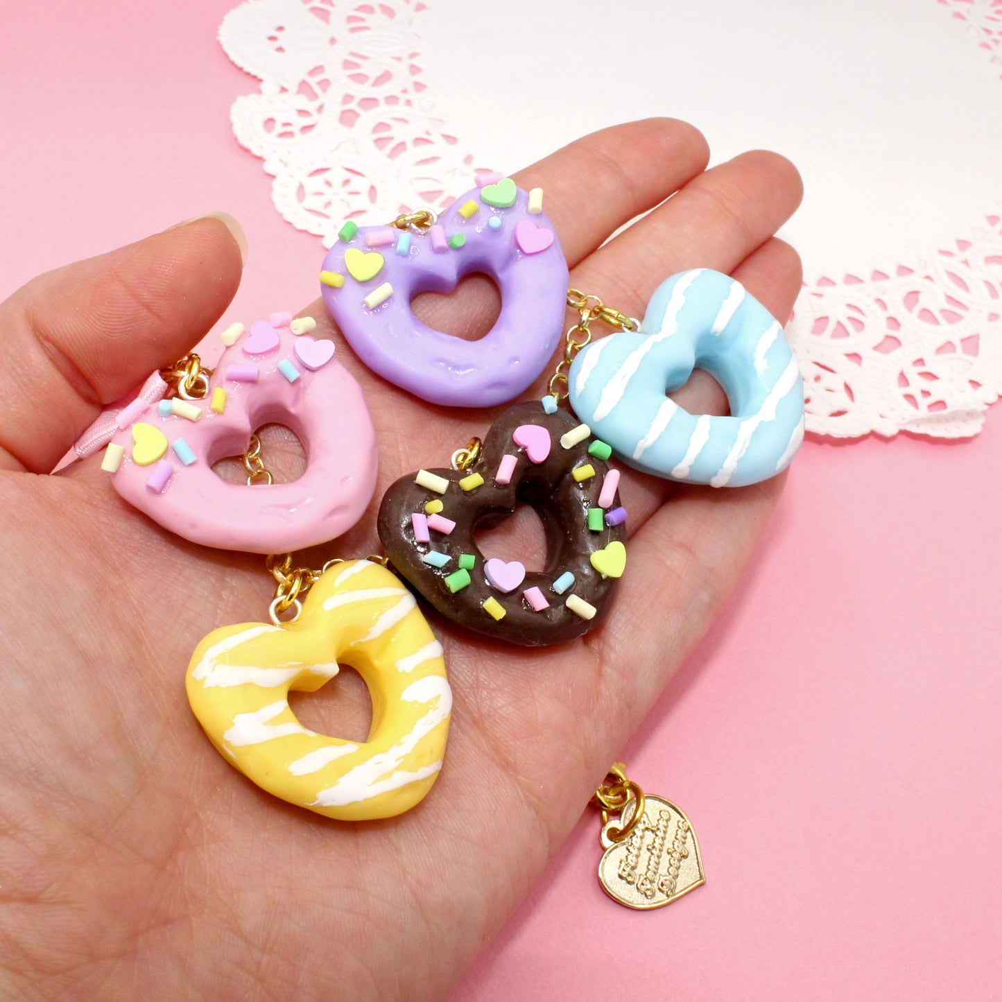 Heart Donut Statement Necklace - Gold or Silver - Fatally Feminine Designs