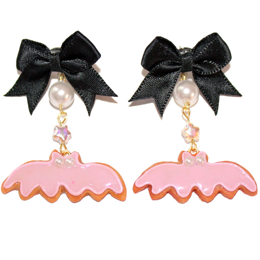 Large Purple Pastel Bat Cookies Earrings - Fatally Feminine Designs