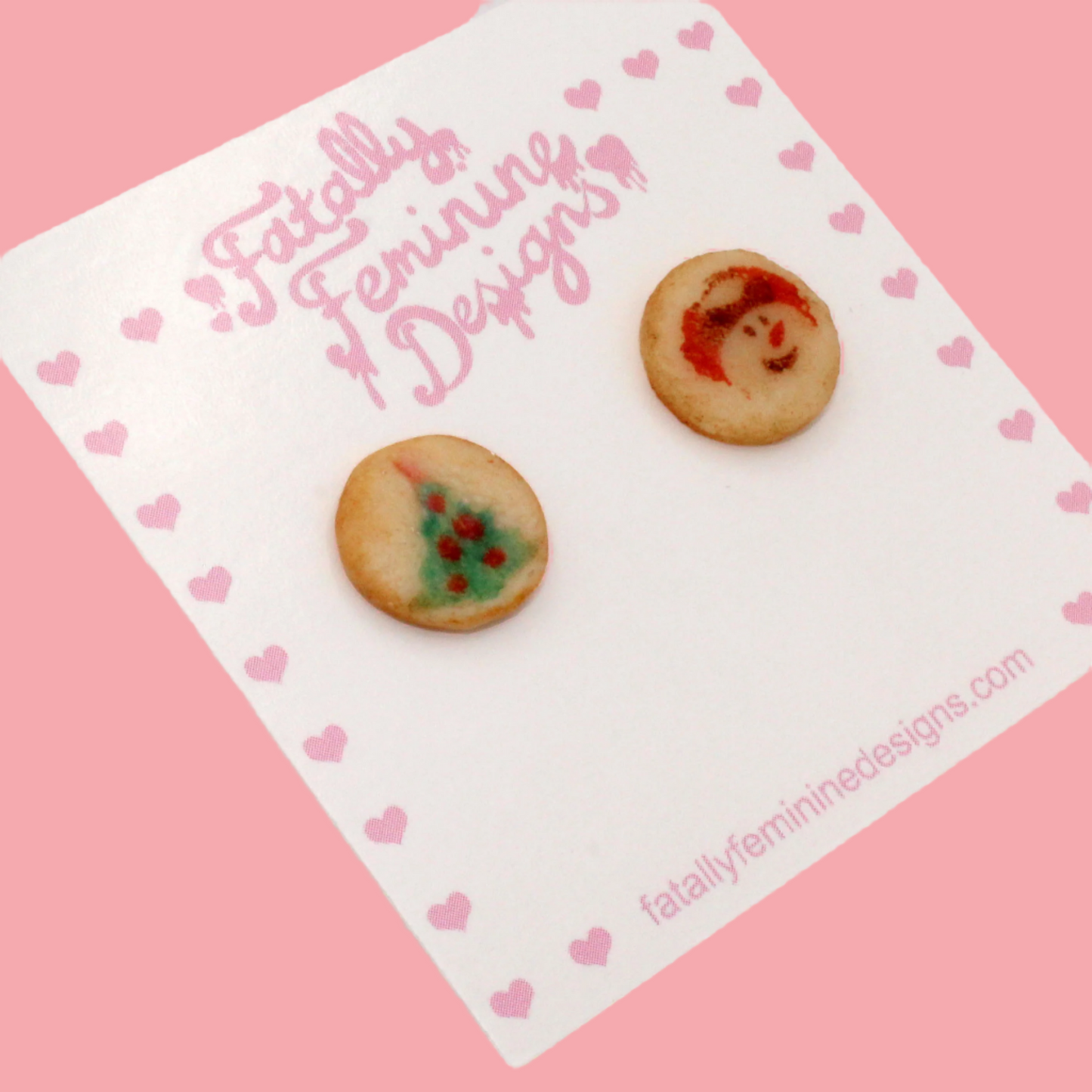 Asymmetrical Sugar Cookie Stud Earrings - Limited Edition Holiday Collection