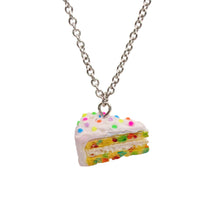 Load image into Gallery viewer, Confetti Cake Earring &amp; Necklace Set, Funfetti Birthday Cake Charm Jewelry
