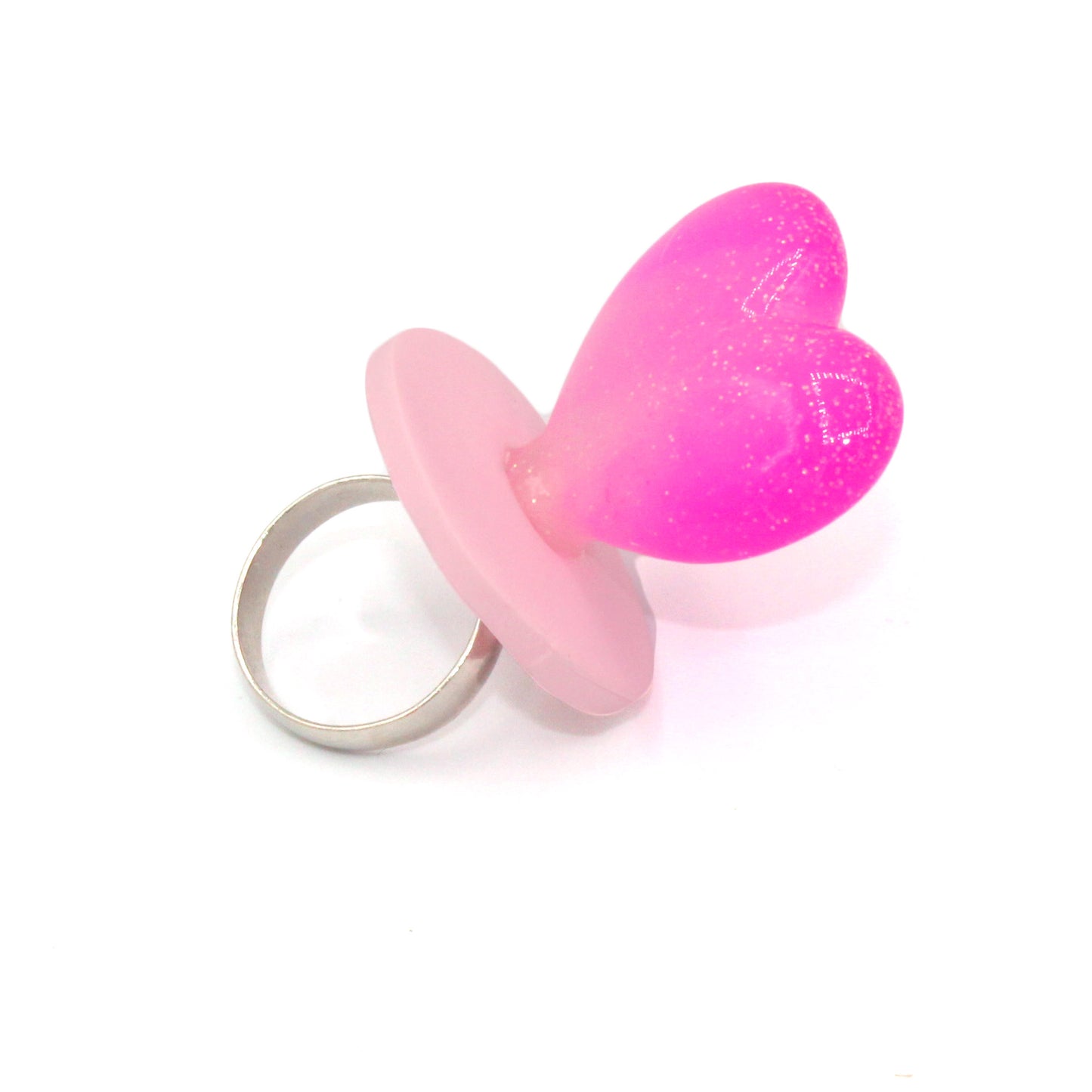 Pink Heart Faux Candy Statement Ring Handmade Resin Jfashion Kawaii Jewelry gift for her