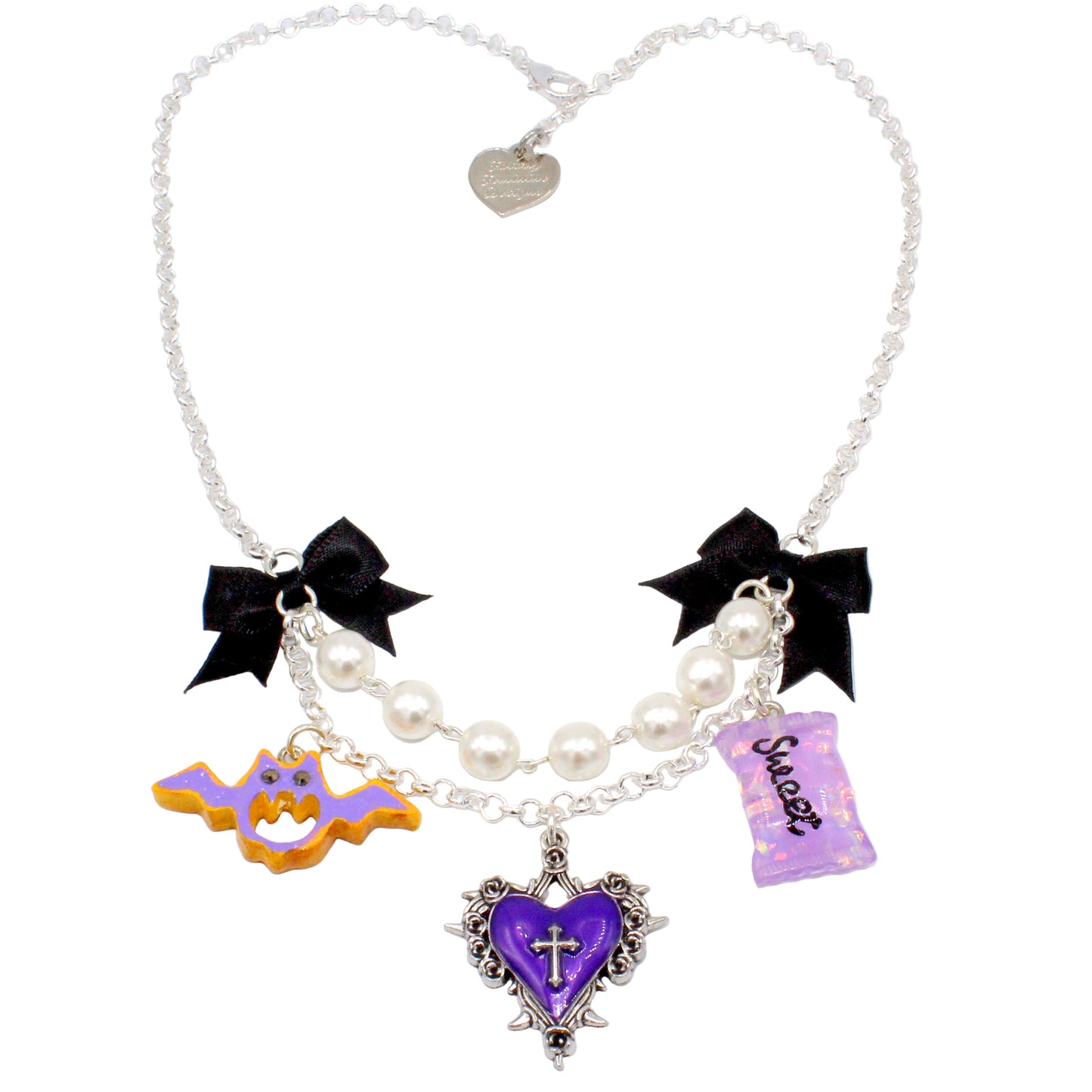 Mini Creepy Cute Statement Necklace, Kawaii Autumn Charm Jewelry, Handmade in the USA