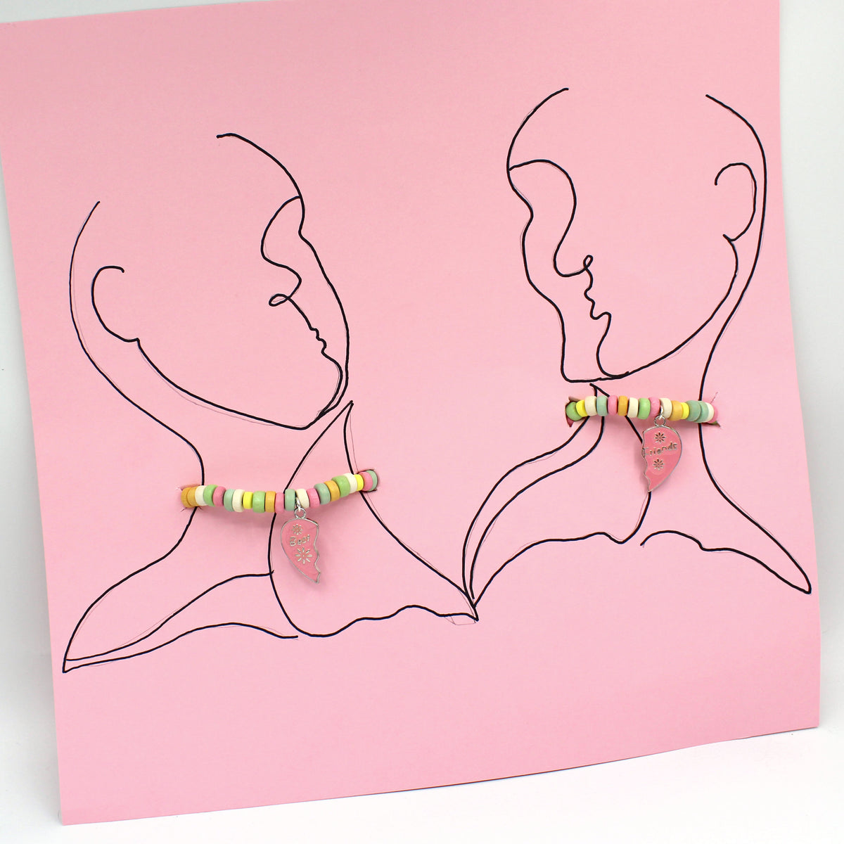 BFF Rainbow Faux Candy Chokers (Set of 2 Necklaces)