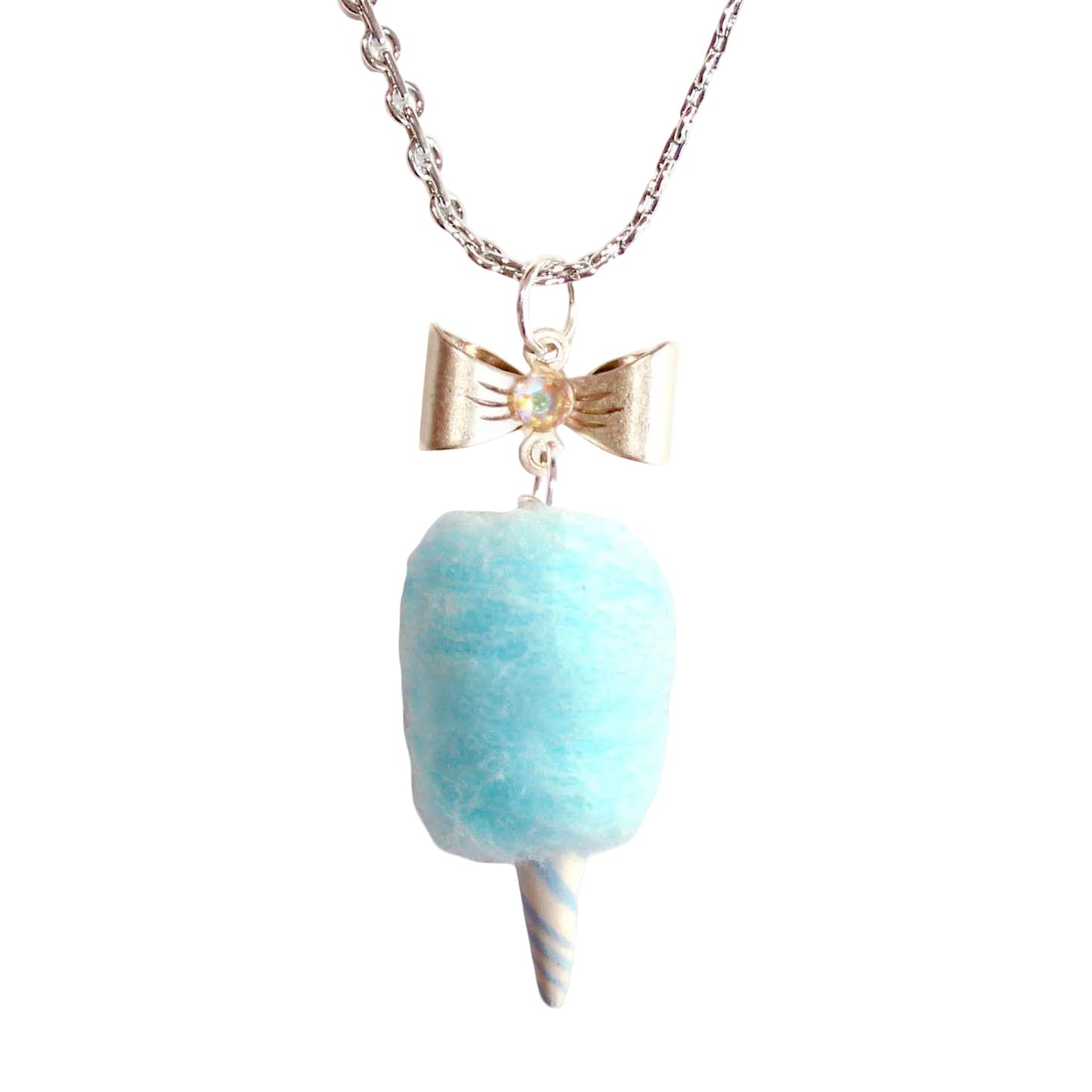 Cotton Candy Charm Necklace Handmade in the USA by Fatally Feminine Non Fade Stainless Steel