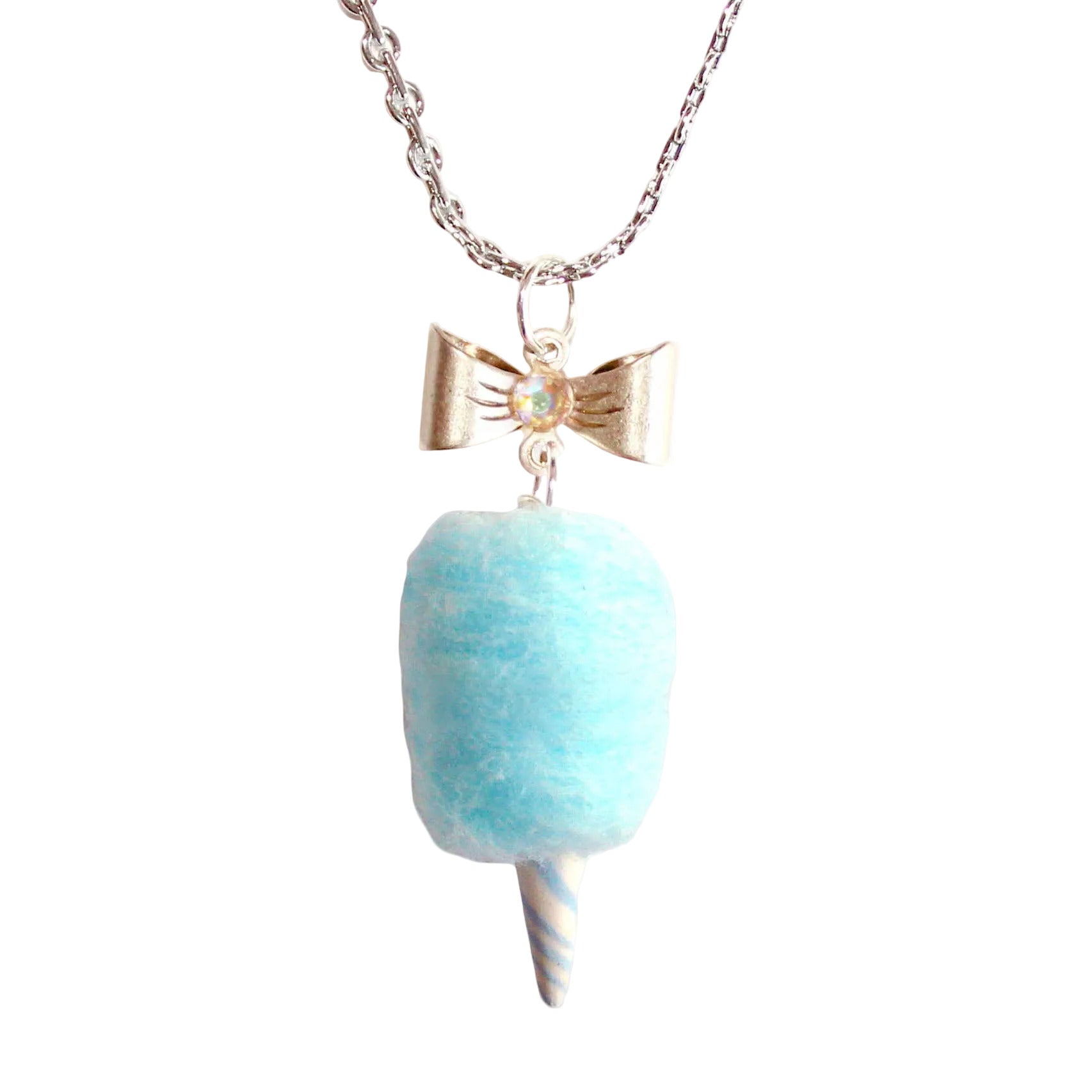 Cotton Candy Charm Necklace Handmade in the USA by Fatally Feminine Non Fade Stainless Steel