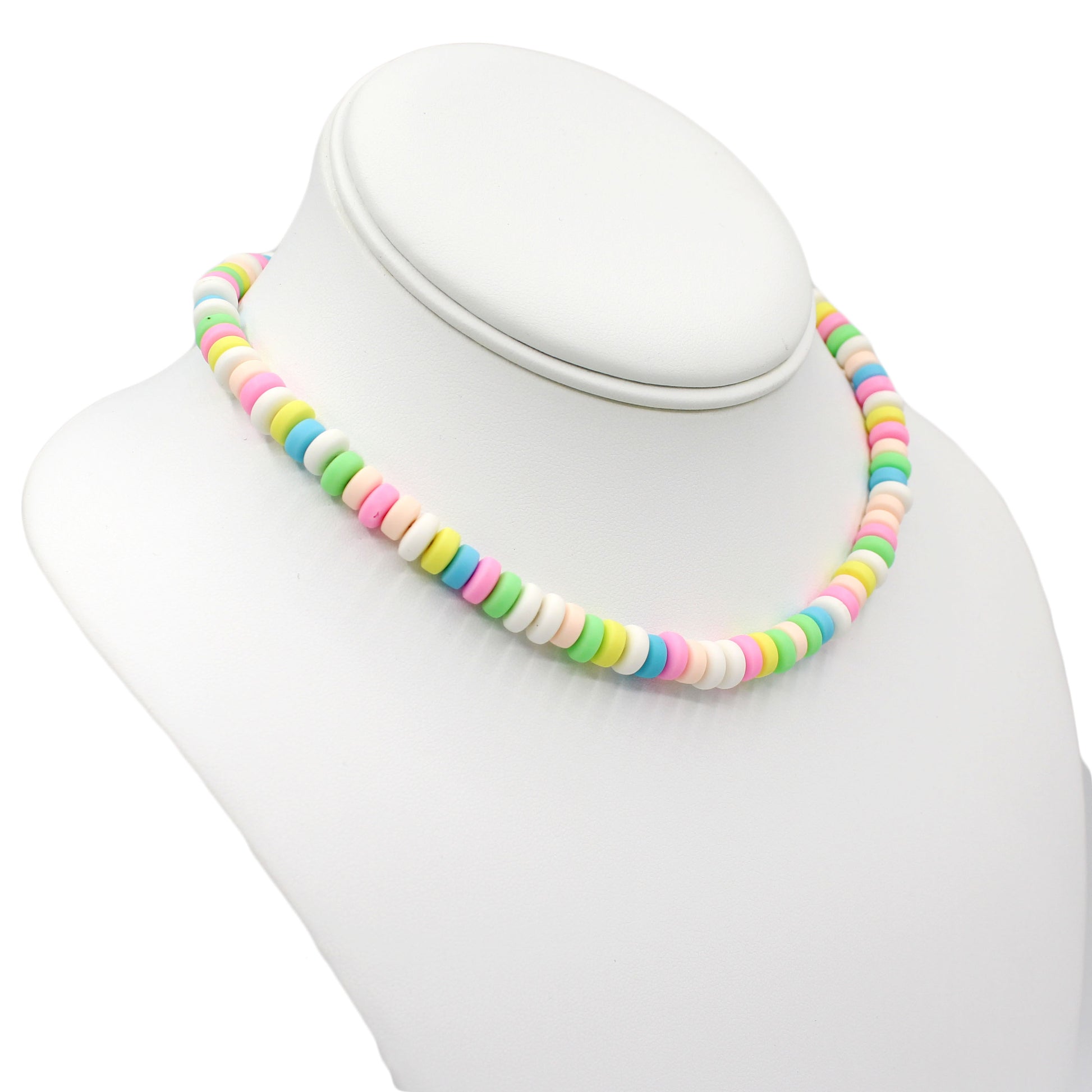 Bright Pastel Rainbow Faux Candy Choker Custom Length Necklace Handmade Cute Charm Jewelry for Women Kawaii Birthday Gift for Best Friend