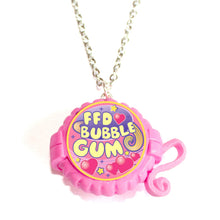Load image into Gallery viewer, Miniature Pink Bubble Gum Dispenser Necklace Hypoallergenic Stainless Steel Chain Fatally Feminine
