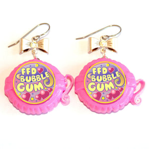 Kawaii Miniature Pink Bubble-Gum Statement Earrings Hypoallergenic Handmade Fatally Feminine Designs