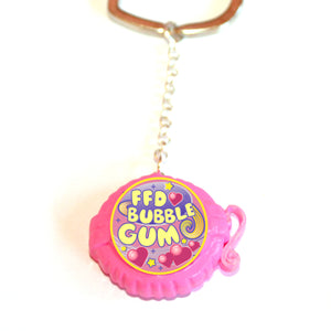 Kawaii Pink Miniature Bubble Gum Heart Keychain - Fatally Feminine Designs