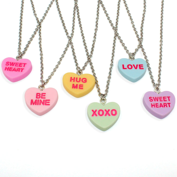 Kawaii Conversation Heart Candy Charm Necklace