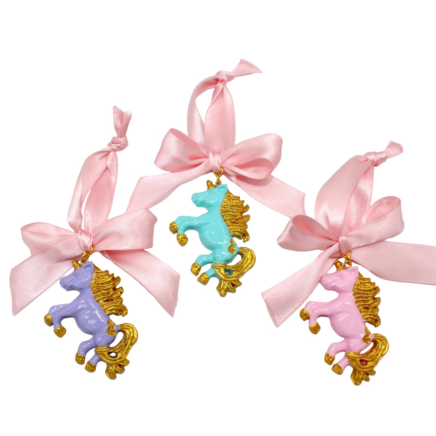 Pastel Unicorn Christmas Ornament, Kawaii Girly Pink Bow Ornament, Handmade in the USA by Fatally Feminine