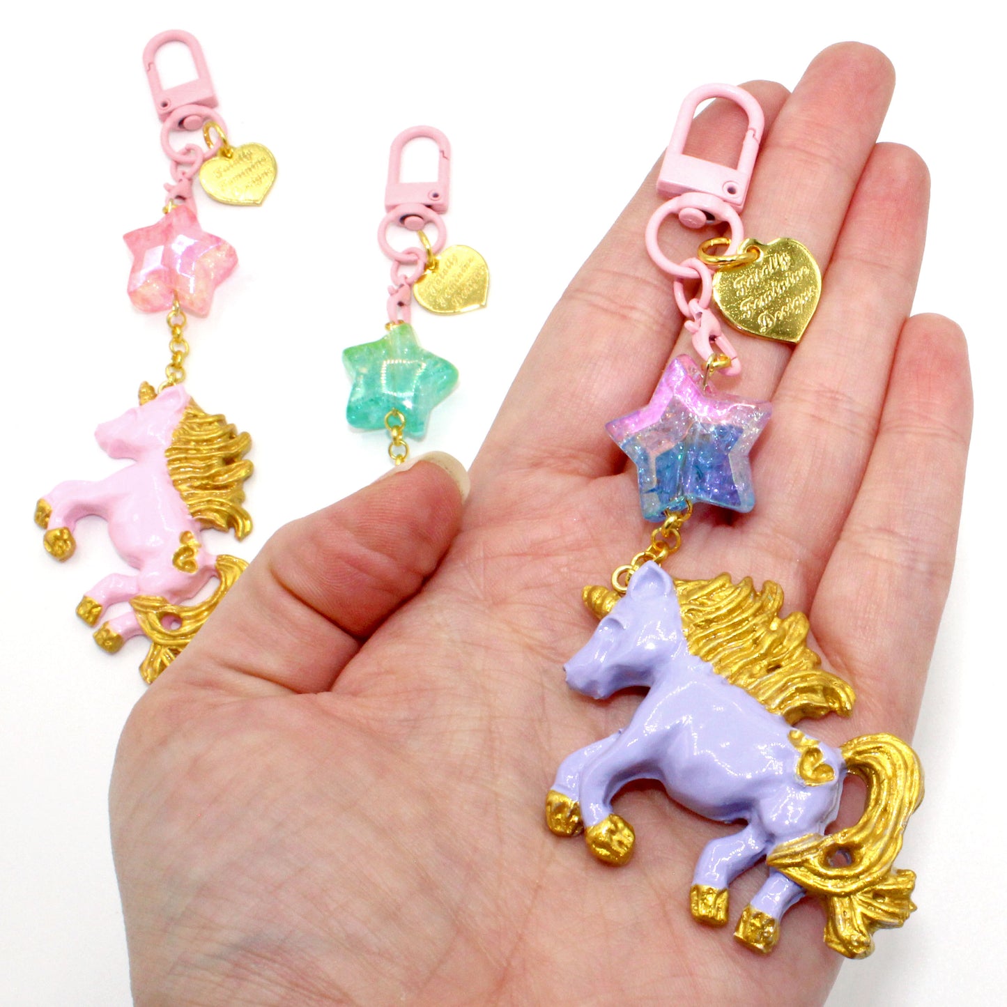 Pastel Unicorn Bag Charm, Kawaii Purse Accessory Keychain, Handmade in the USA by Fatally Feminine