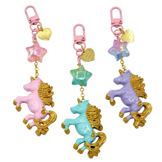 Pastel Unicorn Bag Charm, Kawaii Purse Accessory Keychain, Handmade in the USA by Fatally Feminine