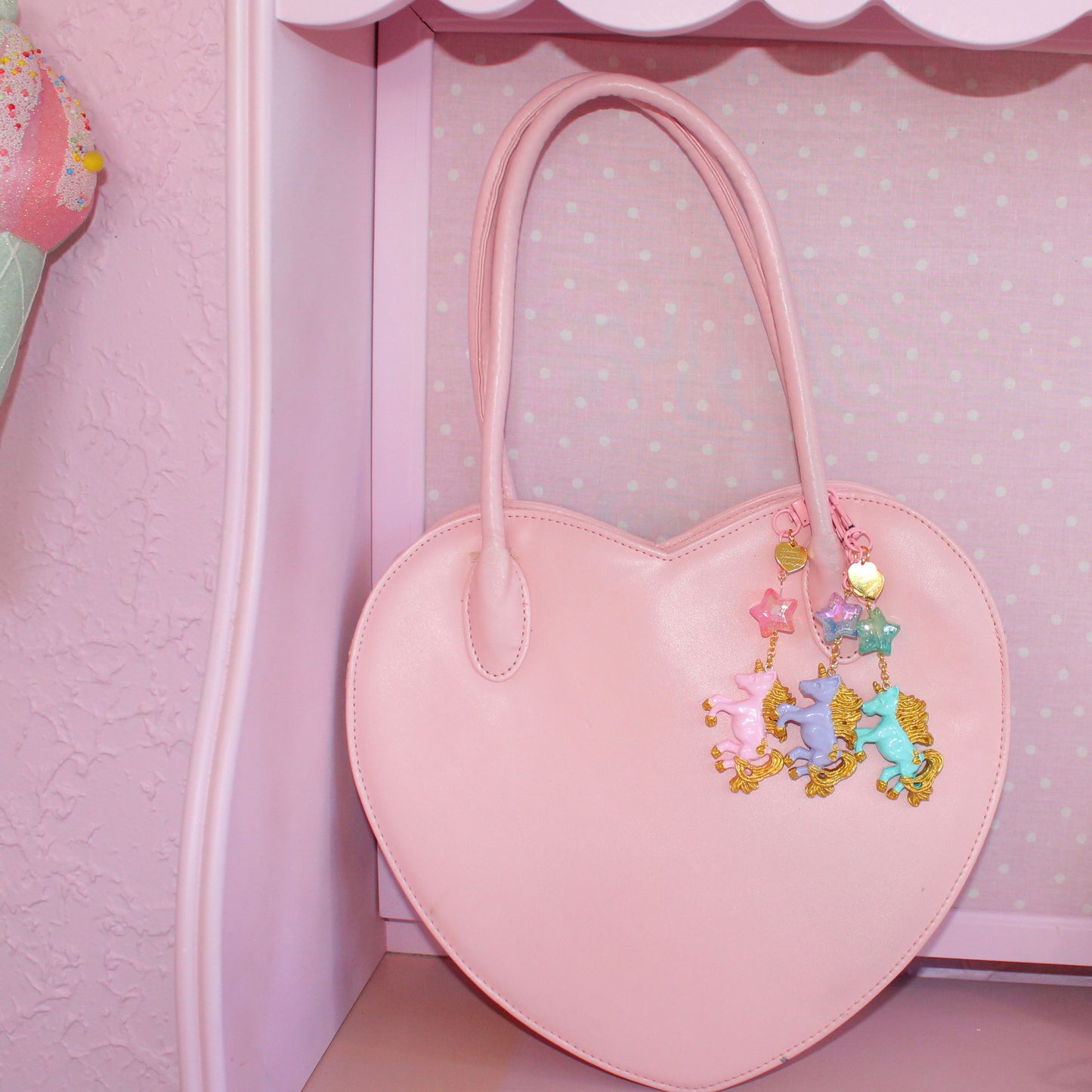 Pastel Unicorn Bag Charm, Kawaii Purse Accessory Keychain, Handmade in the USA by Fatally Feminine