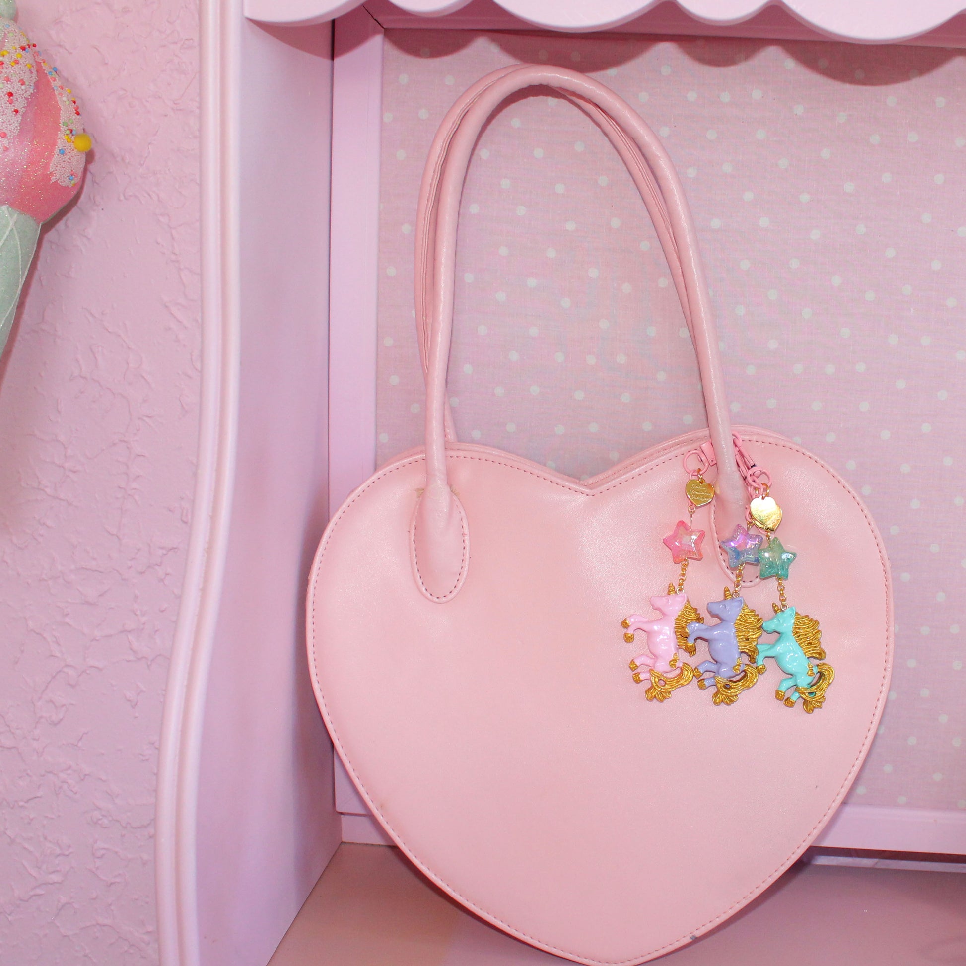 Pastel Unicorn Bag Charm, Kawaii Purse Accessory Keychain, Handmade in the USA by Fatally Feminine