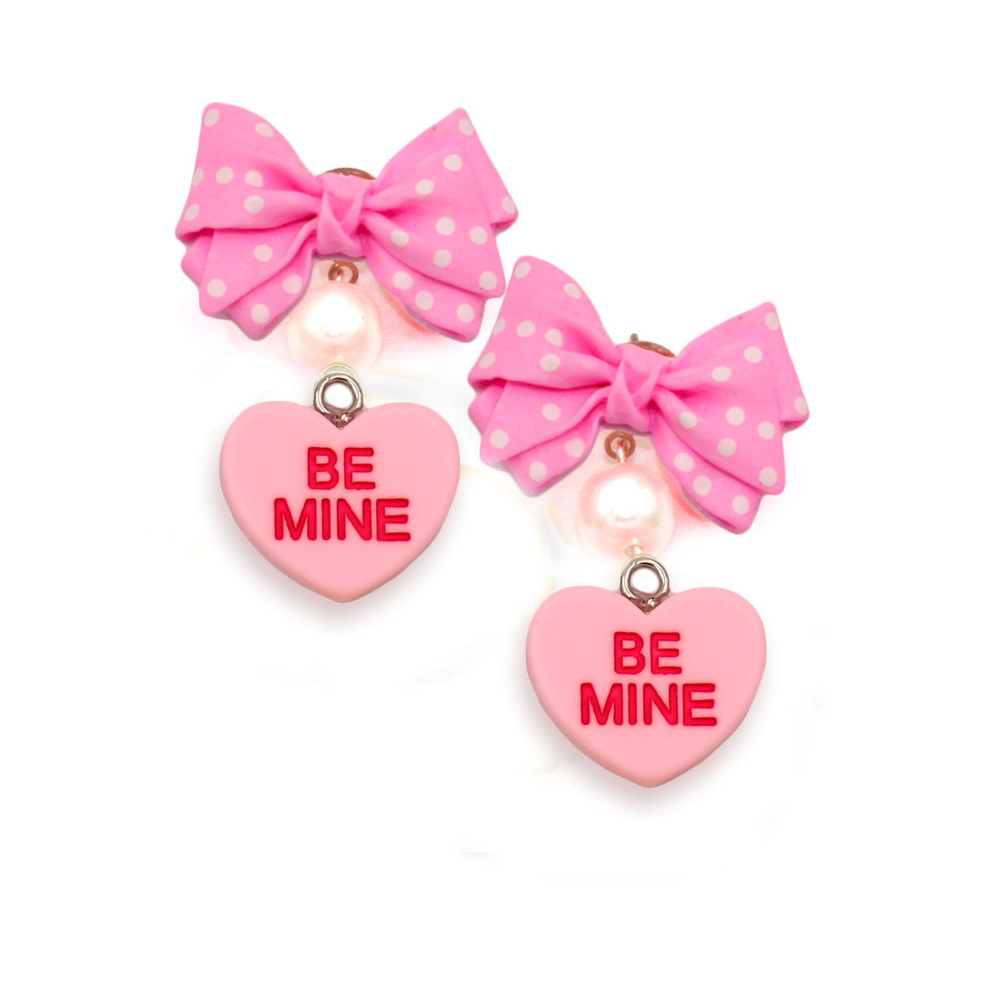 Bow Candy Heart Statement Earrings - Multiple Colors - Handmade in the USA by Fatally Feminine