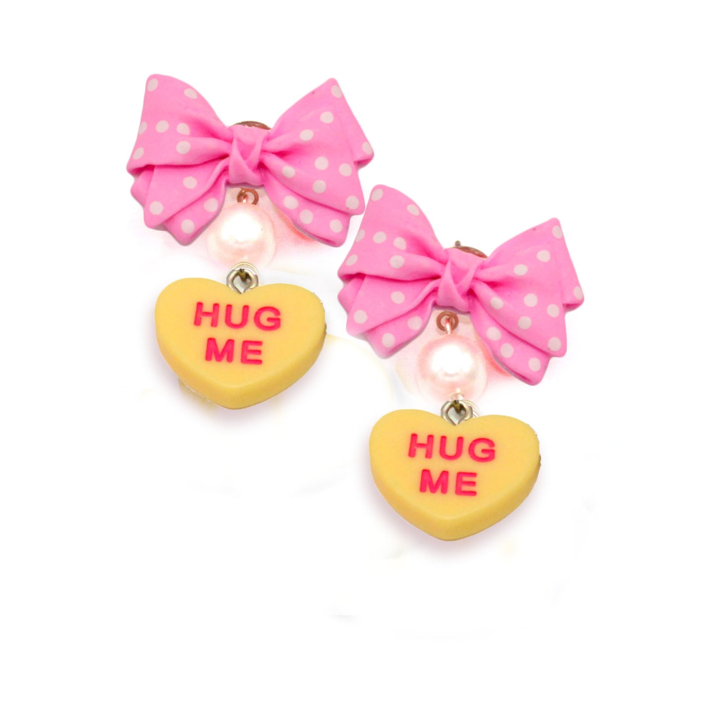 Bow Candy Heart Statement Earrings - Multiple Colors - Handmade in the USA by Fatally Feminine