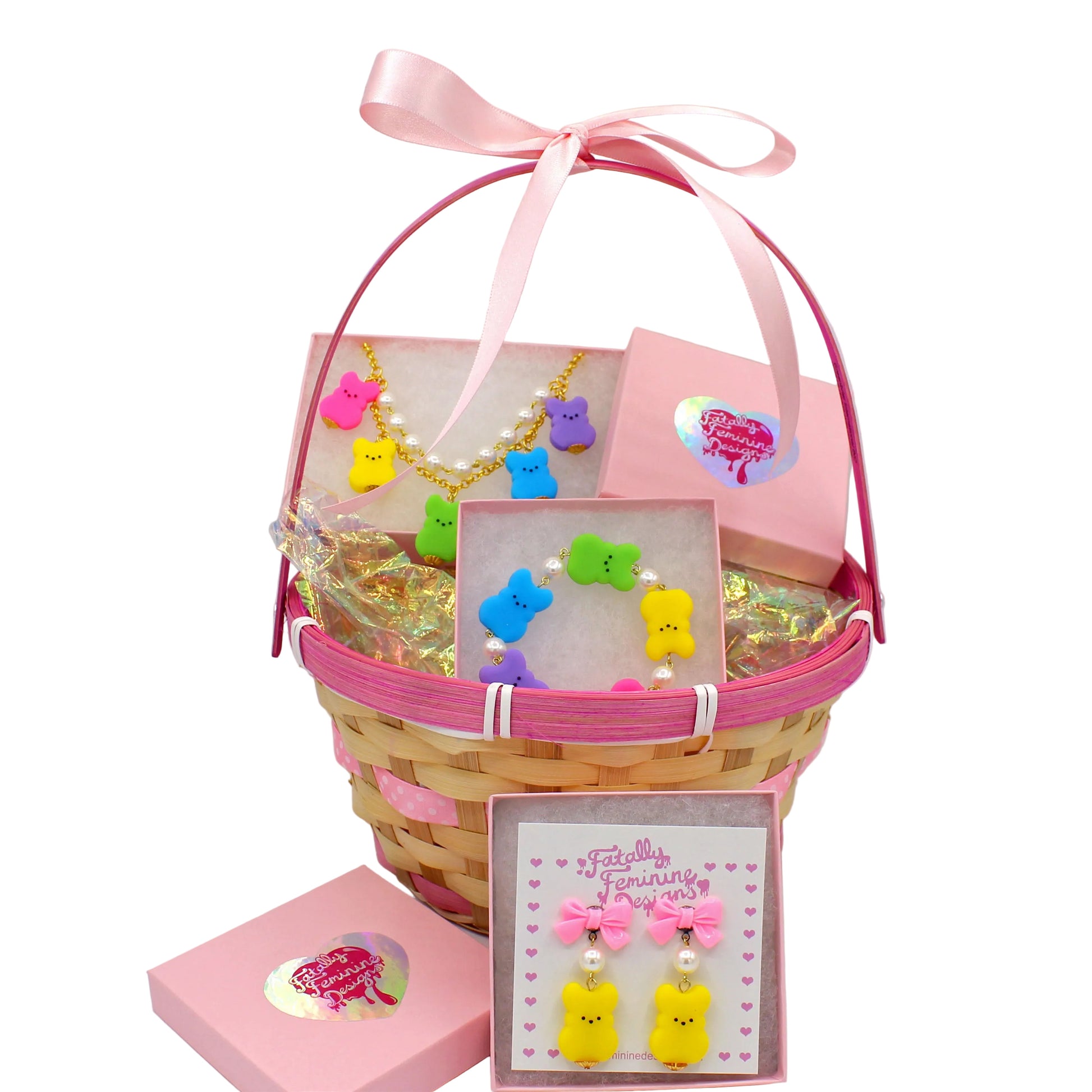 Marshmallow Bunny Easter Jewelry Handmade in the USA by Fatally Feminine