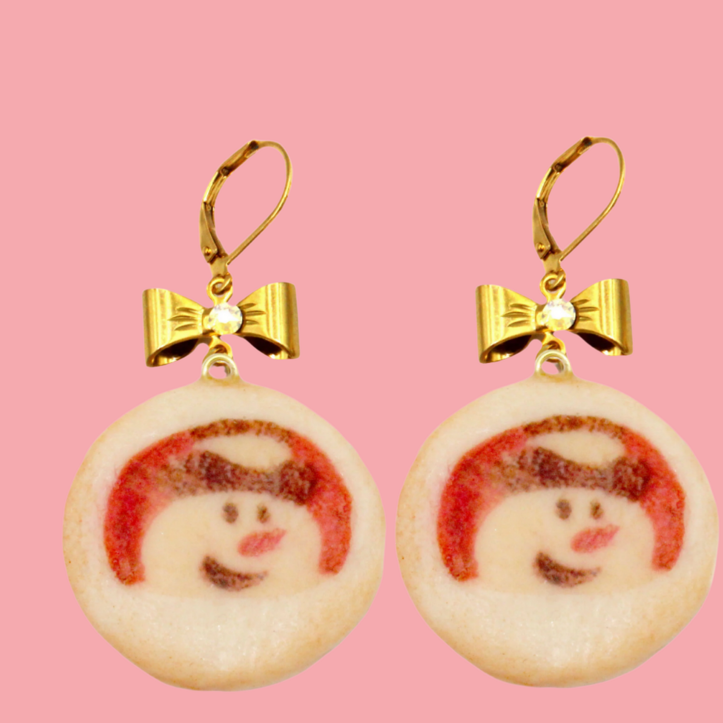 Snowman Sugar Cookie Dangle Earrings - Limited Edition Holiday Collection