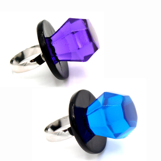 Jewelie a Unique Engagement Ring Couples Set of Two, Men or Women Promise Ring, Handmade Resin Fashion Jewelry Gift
