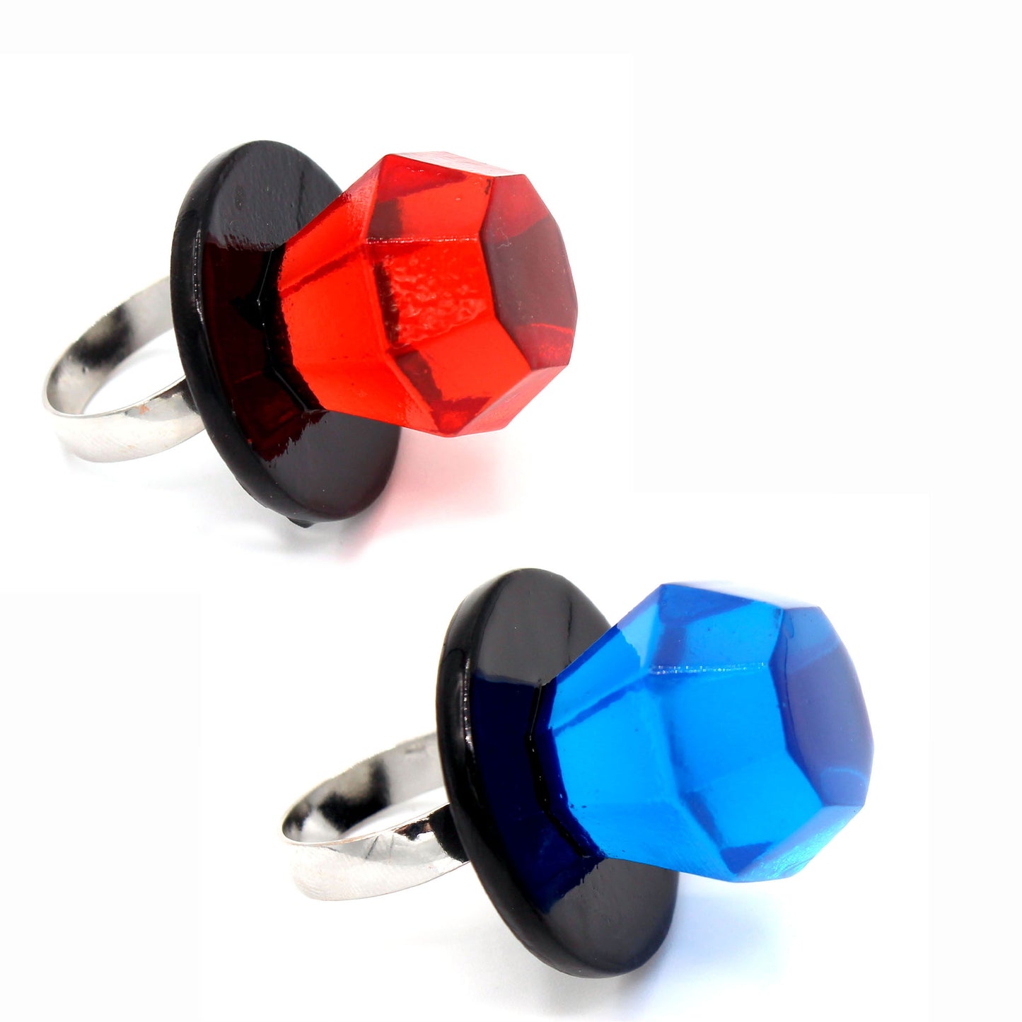 Jewelie a Unique Engagement Ring Couples Set of Two, Men or Women Promise Ring, Handmade Resin Fashion Jewelry Gift