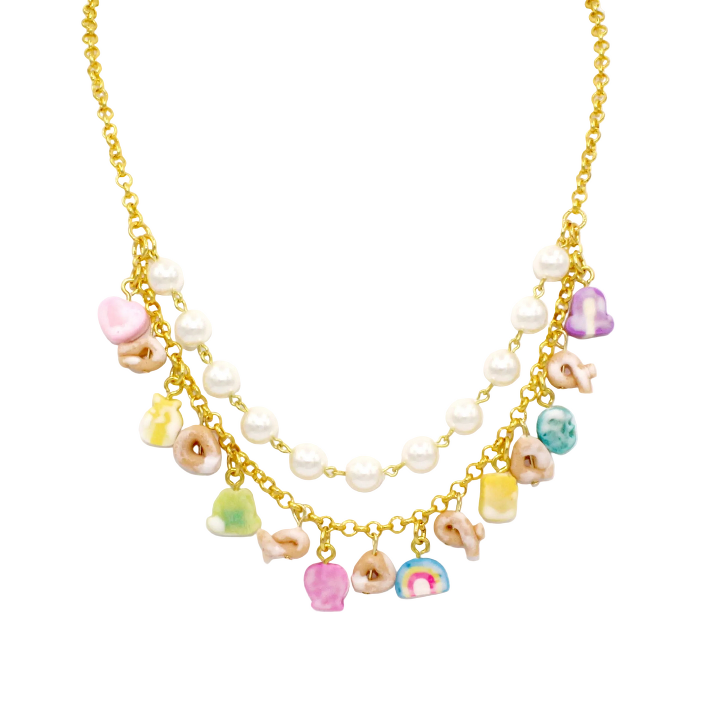 Lucky Cereal Statement Necklace - Handmade in Polymer Clay by Fatally Feminine
