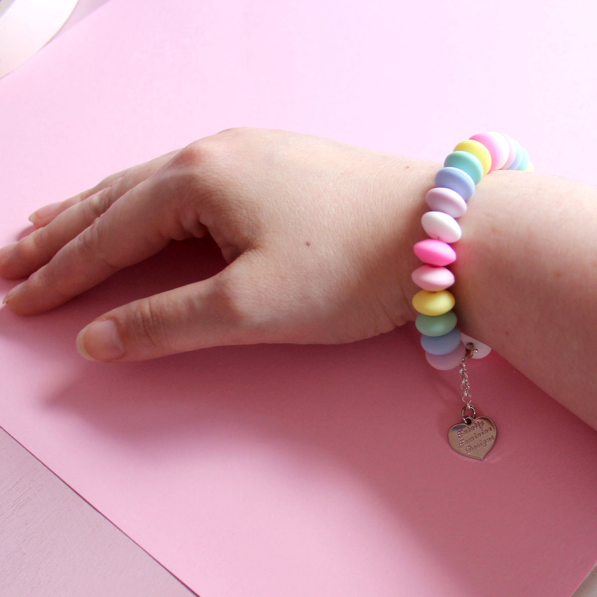 Deluxe Maximalist Faux Candy Clasp Bracelet, Pastel Chunky Jewelry