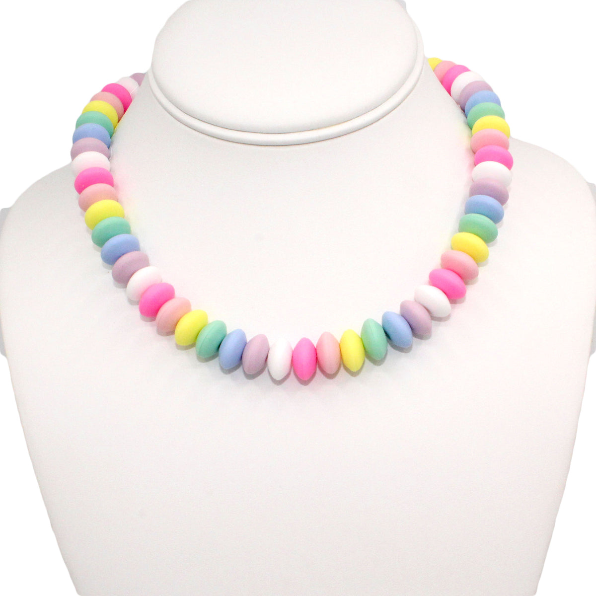 Maximalist Pastel Faux Candy Choker Necklace, Chunky Statement Jewelry