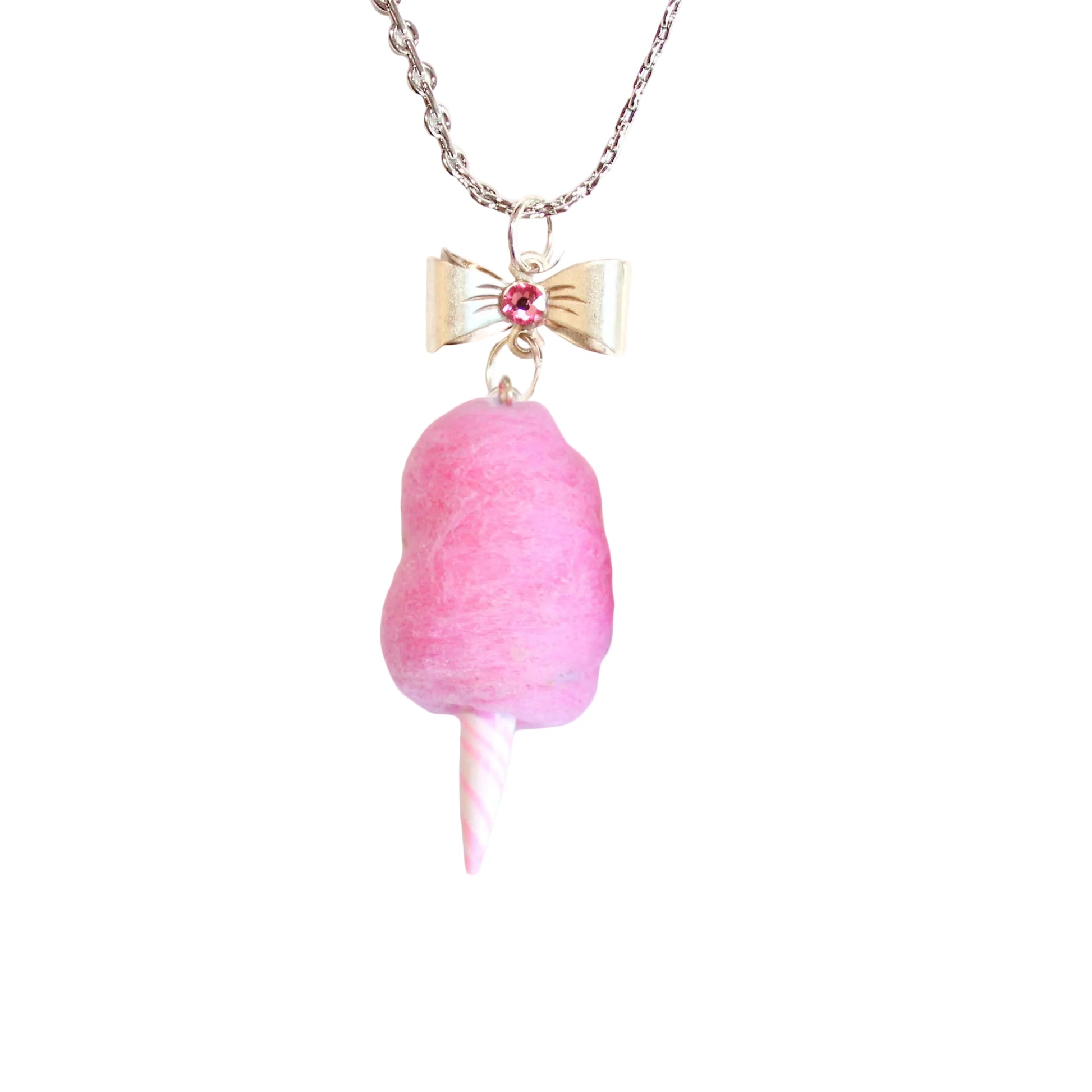 Cotton Candy Charm Necklace Handmade in the USA by Fatally Feminine Non Fade Stainless Steel
