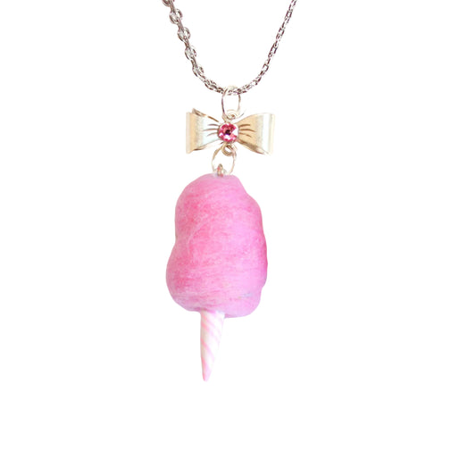Cotton Candy Charm Necklace Handmade in the USA by Fatally Feminine Non Fade Stainless Steel