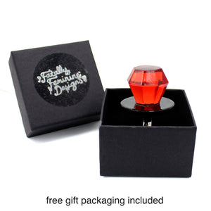 Jewelie Pop Ring Engagement Ideas Non traditional promise for women or men red black resin handmade gift