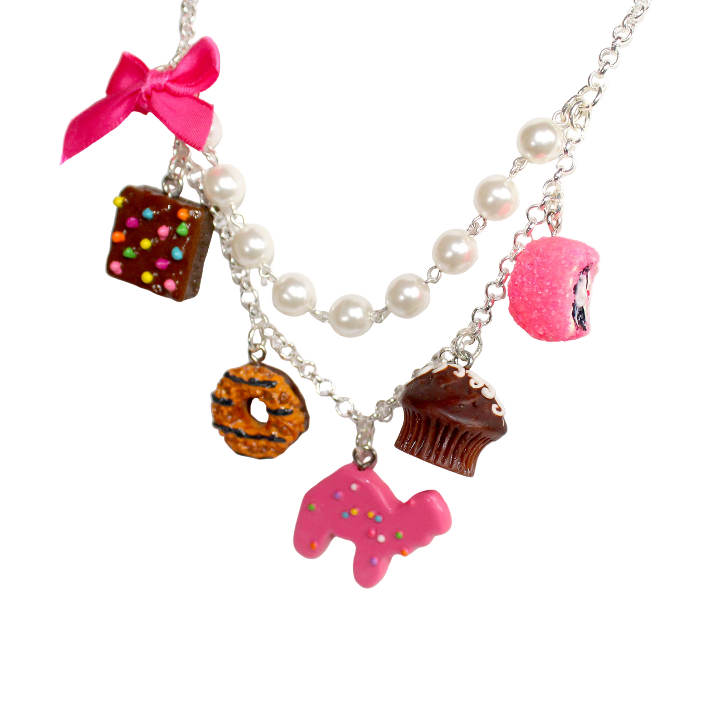 Snack Cake Dessert Statement Charm Necklace - Handmade in the USA