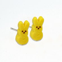 Load image into Gallery viewer, Peeps Marshmallow Bunny Stud Earrings - Hypoallergenic Steel - Fatally Feminine Designs
