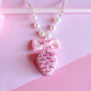 Pink Heart Cake Necklace