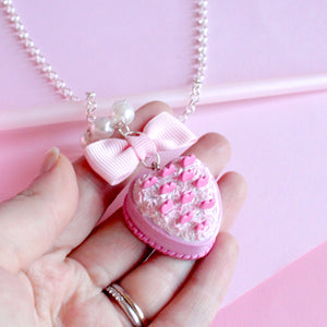 Pink Heart Cake Necklace