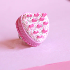Pink Heart Cake Ring