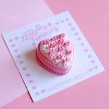 Load image into Gallery viewer, Pink Heart Cake Brooch Pin
