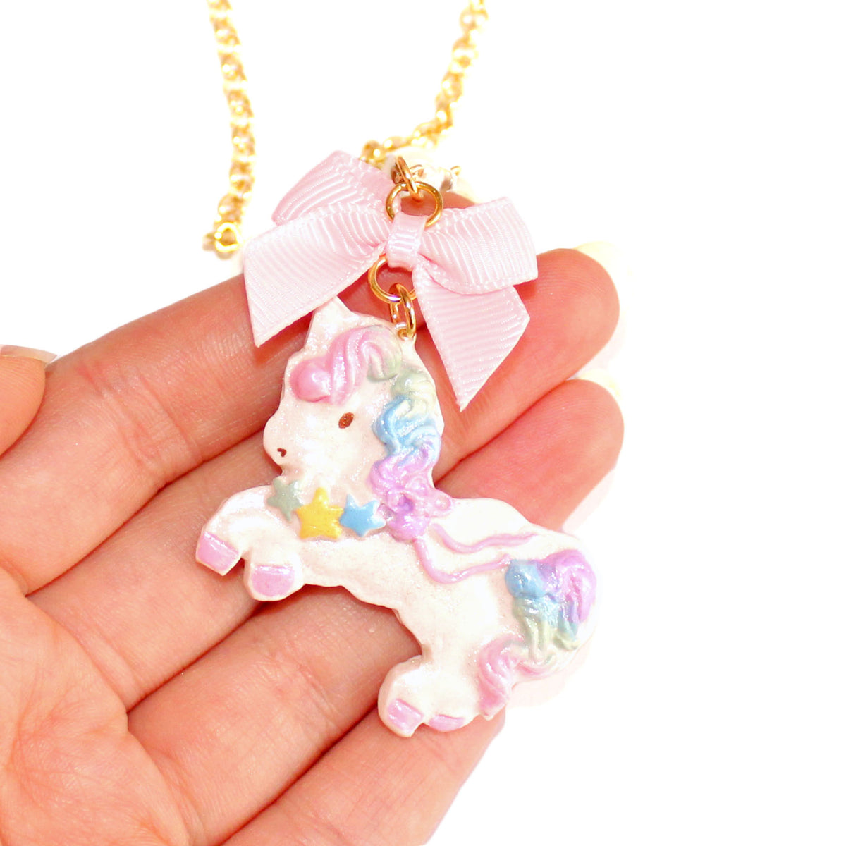 Deluxe Unicorn Bon Bon Pearl Cascade Necklace (Handcrafted Kawaii Statement Jewelry)