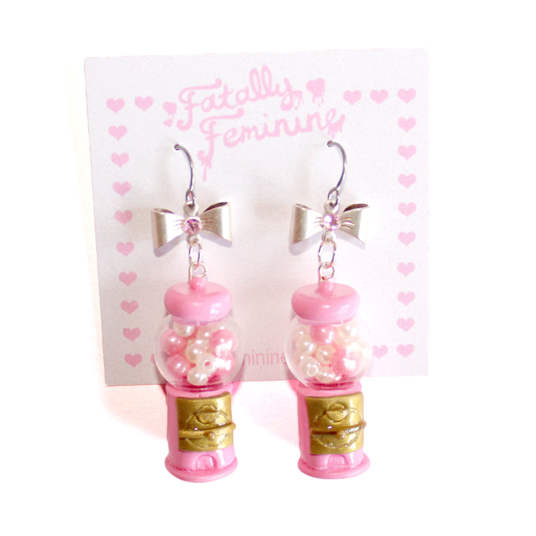 Pink Gumball Machine Earrings