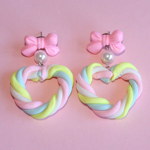 Marshmallow Heart Earrings