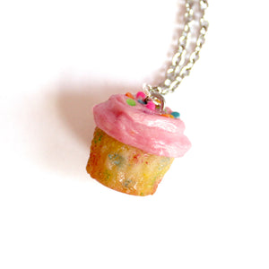 Pink Funfetti Cupcake Necklace or Charm