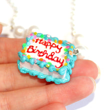 Load image into Gallery viewer, Blue Happy Birthday Cake Necklace
