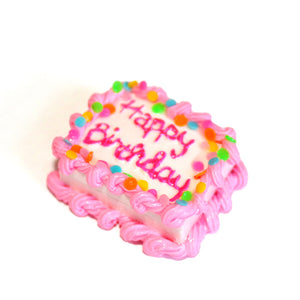 Pink Happy Birthday Cake Brooch Pin