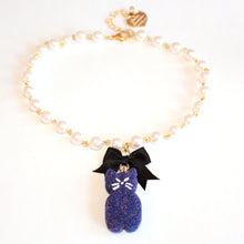 Load image into Gallery viewer, Black Cat Marshmallow Pearl Choker - Fatally Feminine Designs
