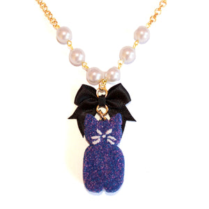 Black Cat Marshmallow Peep Necklace - Fatally Feminine Designs