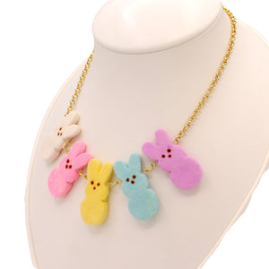 Marshmallow Bunny Statement Necklace